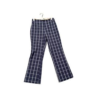 Cropped Blue Plaid Trousers